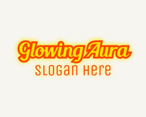 Retro Glow Cursive logo design