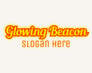 Retro Glow Cursive logo design