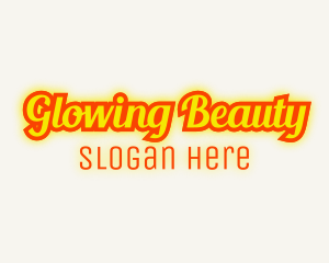 Retro Glow Cursive logo design