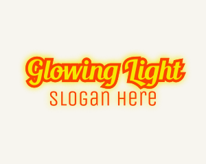 Retro Glow Cursive logo design