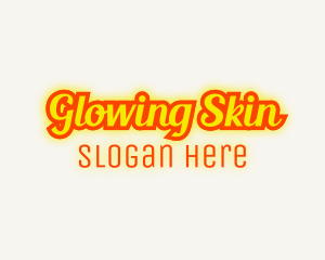 Retro Glow Cursive logo design