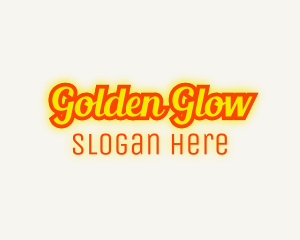 Retro Glow Cursive logo design