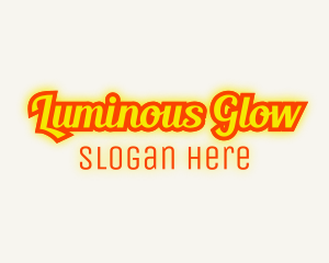 Retro Glow Cursive logo design