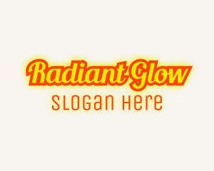 Retro Glow Cursive logo