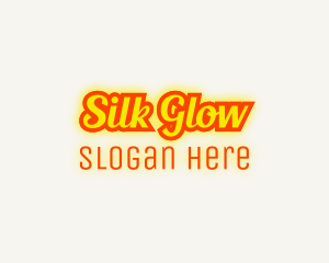 Retro Glow Cursive logo design