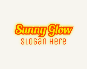 Retro Glow Cursive logo design