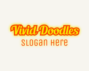 Retro Glow Cursive logo design