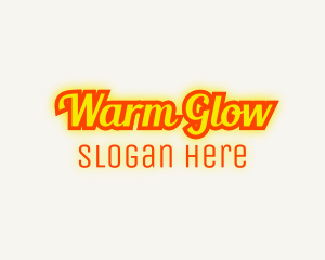 Retro Glow Cursive logo design