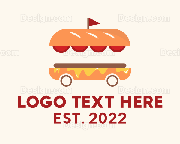 Hamburger Sandwich Food Cart Logo