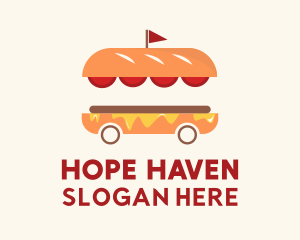 Hamburger Sandwich Food Cart  Logo