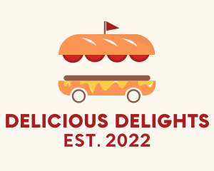 Hamburger Sandwich Food Cart  logo design