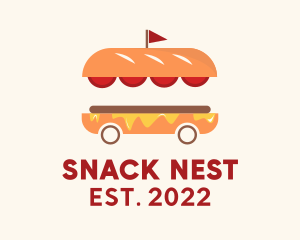 Hamburger Sandwich Food Cart  logo design