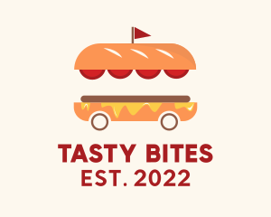 Hamburger Sandwich Food Cart  logo design