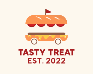 Hamburger Sandwich Food Cart  logo design