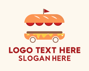 Hamburger Sandwich Food Cart  Logo