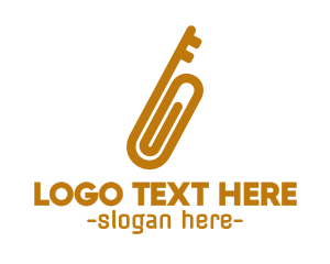 Key - Gold Key Clip logo design