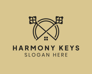 House Key Circle logo design