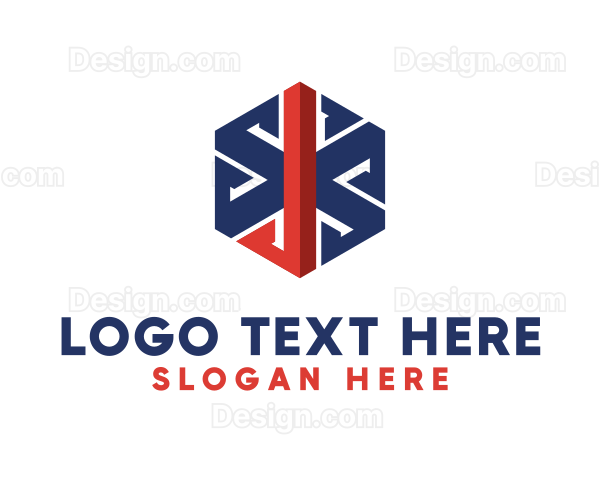 Hexagon Pattern Letter J Logo