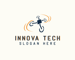 Tech Surveillance Drone  logo design