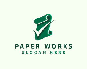 Paper Document Check logo design