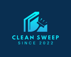 Housekeeper Broom Cleaning logo design