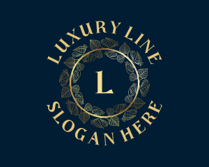 Gold Luxury Leaf Mandala logo design