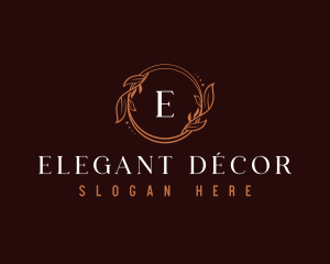 Elegant Leaf Wreath  logo design