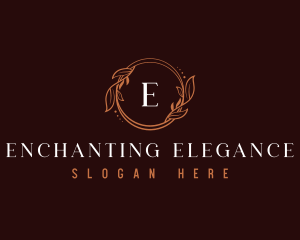 Elegant Leaf Wreath  logo design