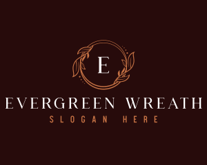 Elegant Leaf Wreath  logo design