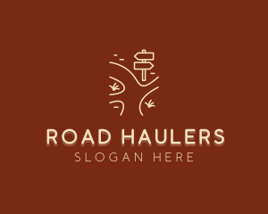 Road Pathway Sign  logo design