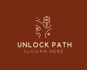 Road Pathway Sign  logo design