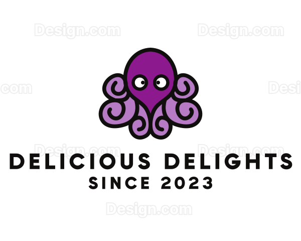 Cute Cartoon Octopus Logo