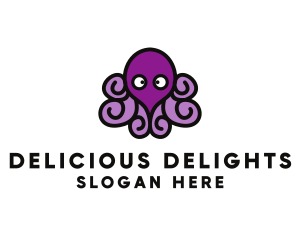 Cute Cartoon Octopus Logo