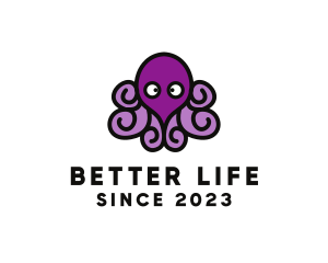 Cute Cartoon Octopus logo design