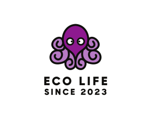 Cute Cartoon Octopus logo design