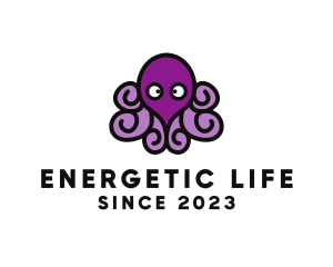 Cute Cartoon Octopus logo design