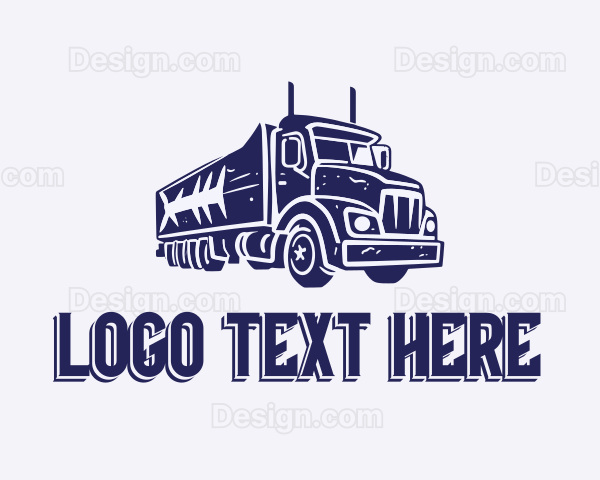 Old Blue Rustic Truck Logo