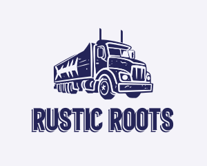 Old Blue Rustic Truck logo design