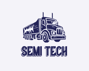 Old Blue Rustic Truck logo design