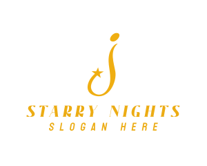 Golden Star Letter J logo