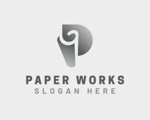 Paper Book Publisher Letter P logo design