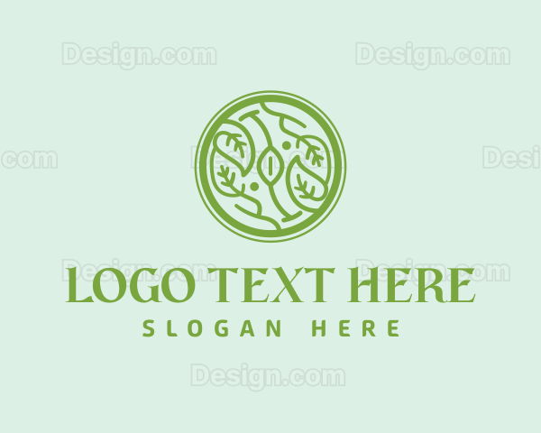 Vegan Leaf Circle Logo