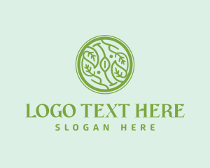 Circle - Vegan Leaf Circle logo design