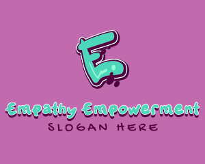 Modern Graffiti Letter E logo design