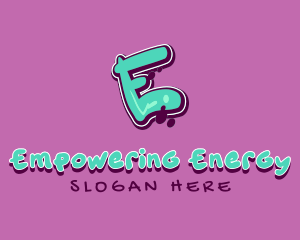 Modern Graffiti Letter E logo design