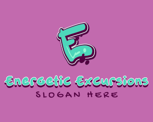 Modern Graffiti Letter E logo design