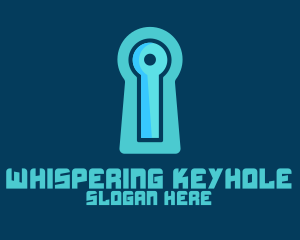 Blue Tech Keyhole logo design