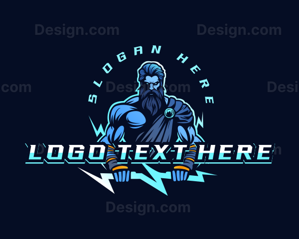 Zeus Lightning Mythology Logo