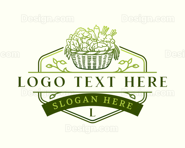 Organic Vegetables Basket Logo