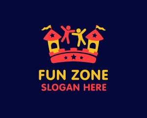 Playful Bouncy Castle logo design